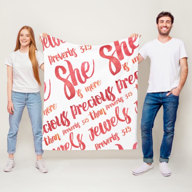 Hon är mer värdefull än judiska ordspråk 3:15 fleecefilt (På plats)