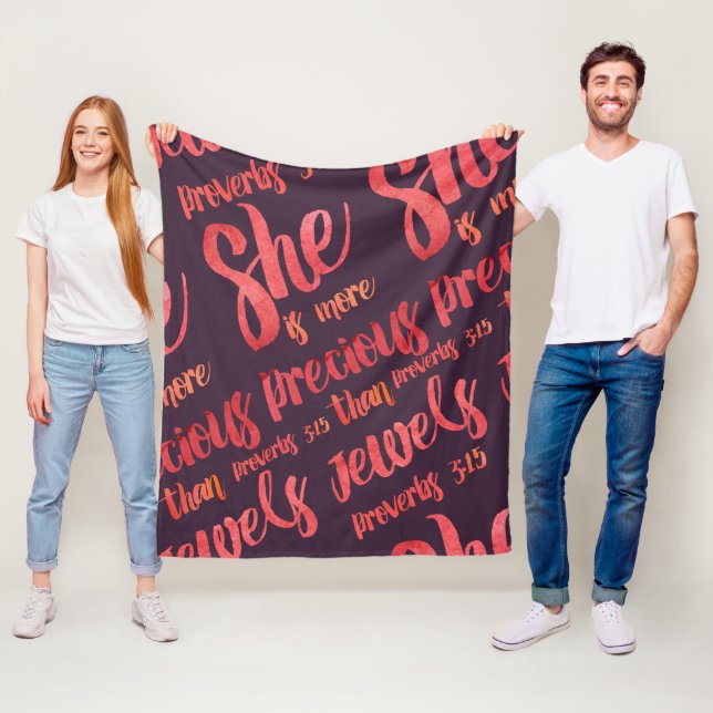 Hon är mer värdefull än judiska ordspråk 3:15 fleecefilt (På plats)