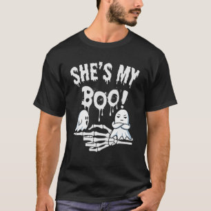 Hon är min Boo Matching Halloween Pajama Coupl T Shirt