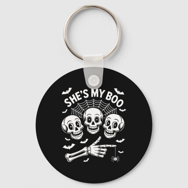 Hon är min Boo Skeleton Par Matching Couple Hall Nyckelring (Framsida)