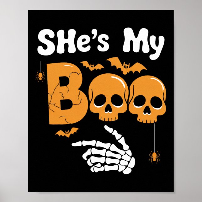 Hon är min Boo Skeleton Par Matching Couple Hall Poster (Framsidan)