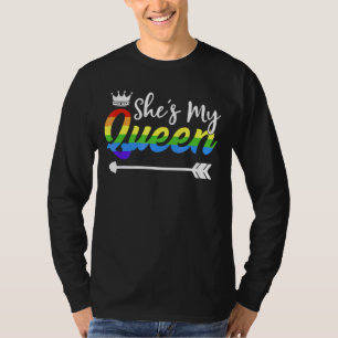 Hon är min drottning Gay Girlkompis Matching Lesb T Shirt