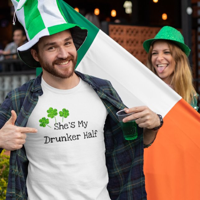 Hon är min Drunker halv St patrick's day Grönt T Shirt (Skapare uppladdad)