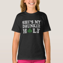 Hon är min Drunker Halva St patrick's day Par T-shirt