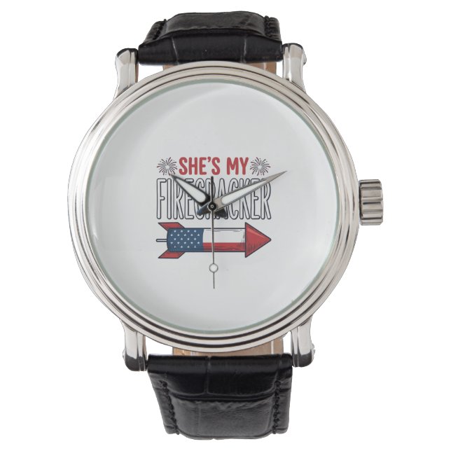 Hon är min smällkaramell Patriotisk par-design_1 Armbandsur (Framsida)
