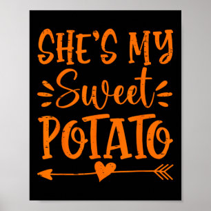 Hon är min sötpotatis i Yam Autumn Thanksgiving Co Poster