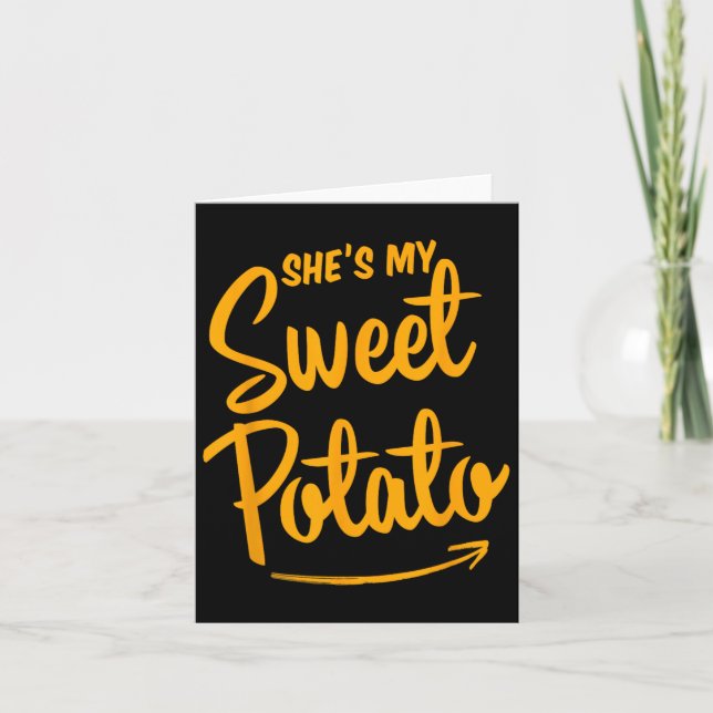 Hon är min sötpotatis jag Yam Matchande par tack Kort (Framsida)