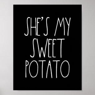 Hon är min sötpotatis jag yam set par Thanksgiving Poster