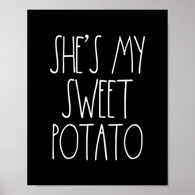 Hon är min sötpotatis jag yam set par Thanksgiving Poster (Framsidan)