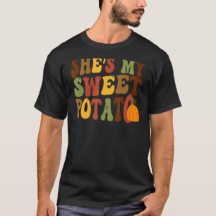 Hon är min sötpotatis jag Yam som matchar Par V T Shirt
