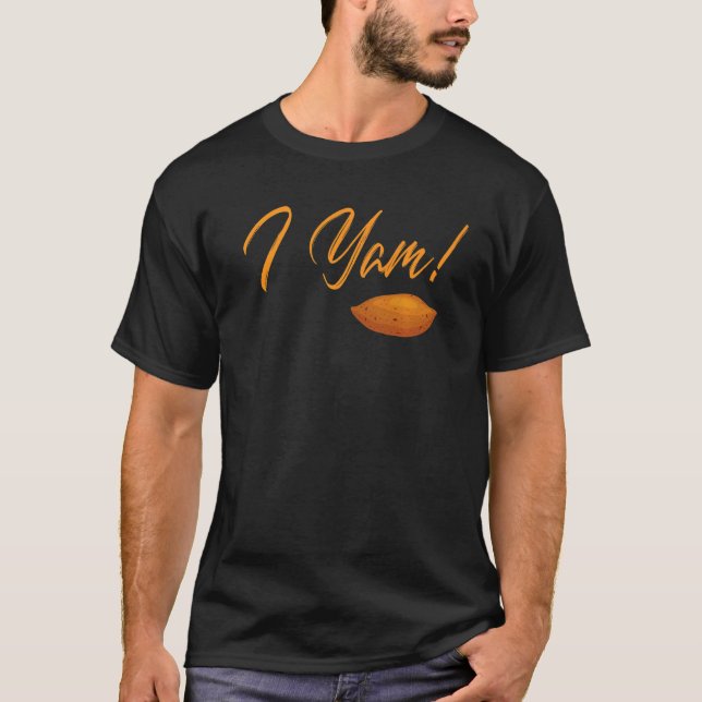 Hon är min sötpotatis jag Yam ställer in Par Thank T Shirt (Framsida)