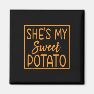 Hon är min sötpotatis jag Yam Thanksgiving Matchin Magnet