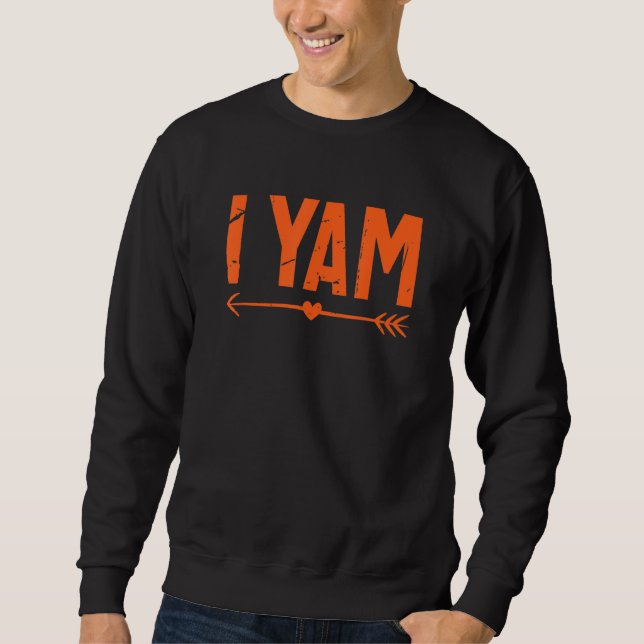 Hon är min sötpotatis jag Yam Thanksgiving Par M Lång Ärmad Tröja (Framsida)