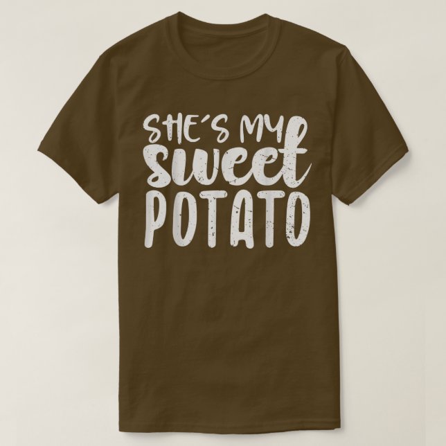 Hon är min sötpotatis jag Yam Thanksgiving Par M T Shirt (Design framsida)
