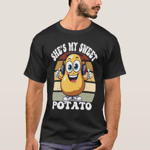 Hon är min sötpotatis Tecknad figur med huvud T Shirt