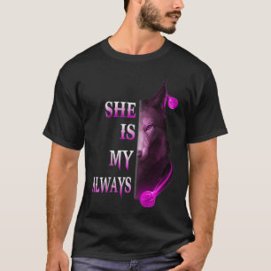 Hon är min Vänskap för alltid Varg, bästa vän, BFF T Shirt