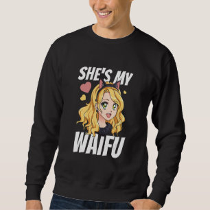 Hon är min Waifu för japansk Streetwear Fläkt Lång Ärmad Tröja