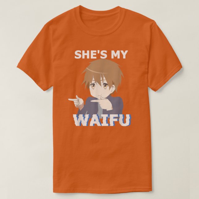 Hon är min Waifu. Han är min Husbando Anime Manga  T Shirt (Design framsida)