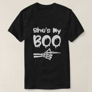 Hon är My Boo, halloween Par T Shirt