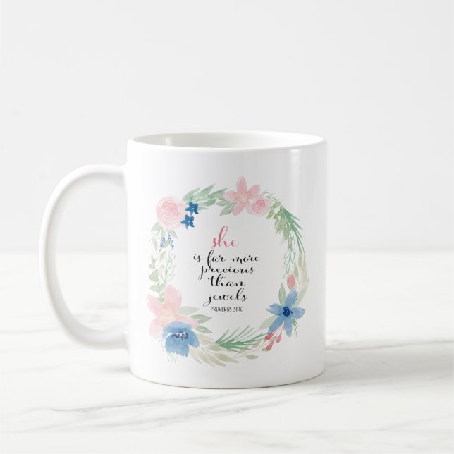 Hon är mycket dyrare än judar - Proverbs 31 Kaffemugg (Vänster)