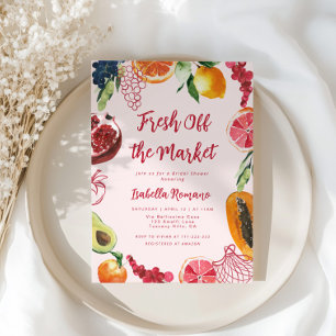 Hon är ny på marknaden Rosa bröllopsdusch Inbjudningar
