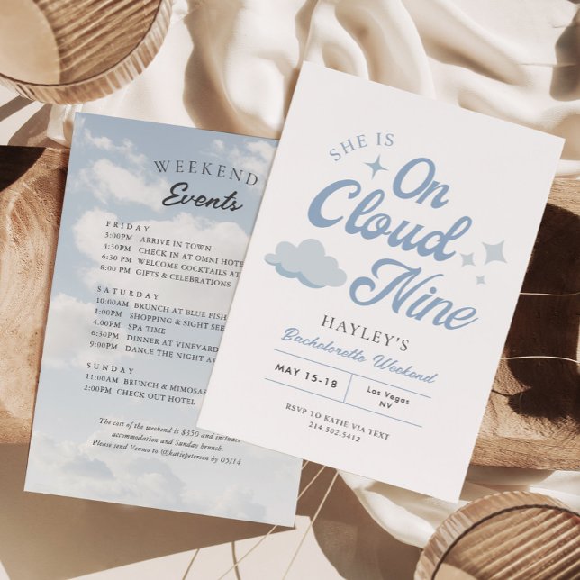 Hon är på Cloud 9 Bachelorette Helg i Italien Inbjudningar (Skapare uppladdad)