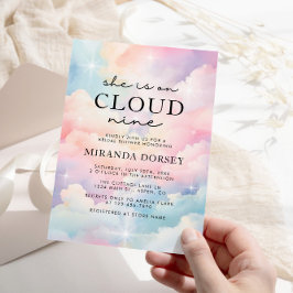 Hon är på Cloud 9 Dreamy Stars Möhippa Inbjudningar