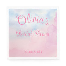 Hon är på Cloud 9 Rosa Watercolor Möhippa