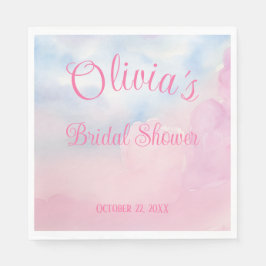 Hon är på Cloud 9 Rosa Watercolor Möhippa Pappersservett