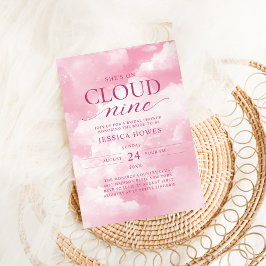 Hon är på Cloud Niine Rosa Möhippa Inbjudningar