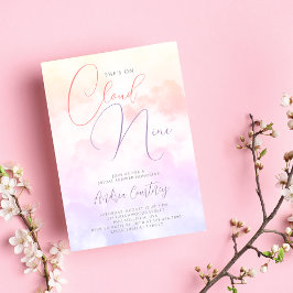 Hon är på Cloud Nine Dreamy Pastel Möhippa Inbjudningar