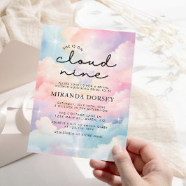 Hon är på Cloud Nine Dreamy Stars Möhippa Inbjudningar