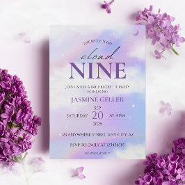 Hon är på moln 9 Bachelorette Dreamy Pastel Himlar Inbjudningar