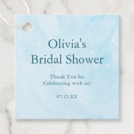 Hon är på moln 9 Drömmig himmelsblå bröllopsdusch  Gåvor Etiketter