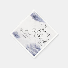 Hon är på moln bröllopsdusch  pappersservett