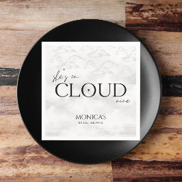 Hon är på molnet 9 Drömmig Elegant Bröllopsfest Pappersservett