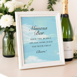 Hon är på molnet 9 Möhippa Mimosa Pub-skylt Poster