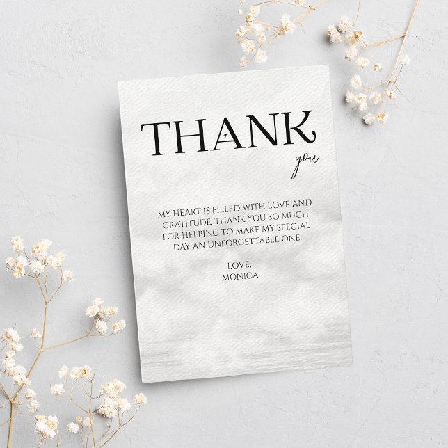 Hon är på molnet 9-Möhippans Elegant Tack Kort (Thank you cards for bridal shower themed "she's on cloud 9")