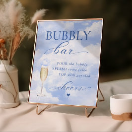 Hon är på molnet Nine Blue Bubly Pub Poster