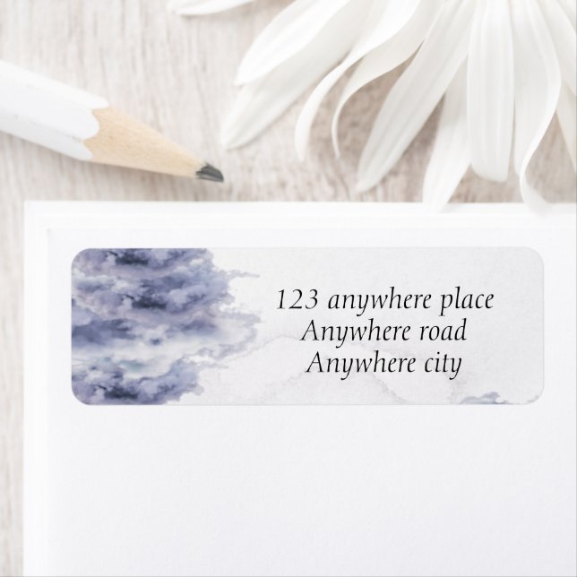 Hon är på molnet nio bröllopsdusch  returadress etikett (Insitu)