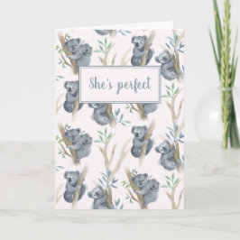 Hon är Perfekt Flicka Cute Koala Card Kort