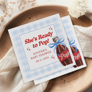 Hon är redo att explodera läsk baby shower pappersservett