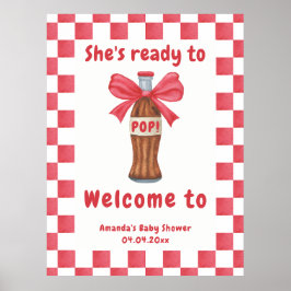 Hon är redo att explodera läskflaska Baby Shower Poster