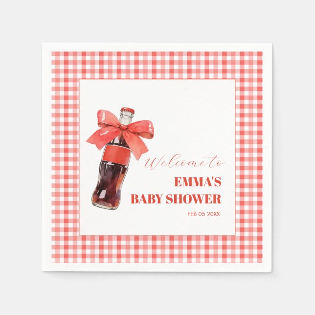 Hon är redo att explodera röd läsk Baby Shower Pappersservett (Framsidan)