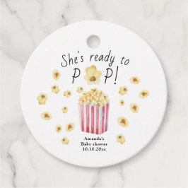 Hon är redo att explodera Vattenfärg Popcorn Baby Gåvor Etiketter