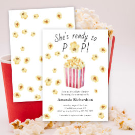 Hon är redo att explodera Vattenfärg Popcorn Baby Inbjudningar