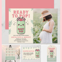 Hon är redo att föda Baby Girl Shower Foto Kawaii