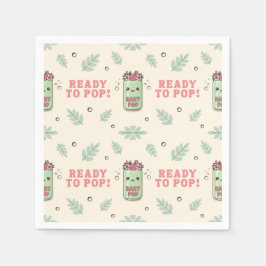 Hon är redo att föda Baby Shower Boho Kawaii Pappersservett