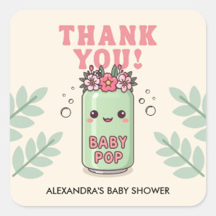 Hon är redo att föda Baby Shower Boho Tack Fyrkantigt Klistermärke