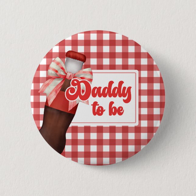 Hon är redo att föda - Baby Shower Pappa-blivande- Knapp (Framsida)